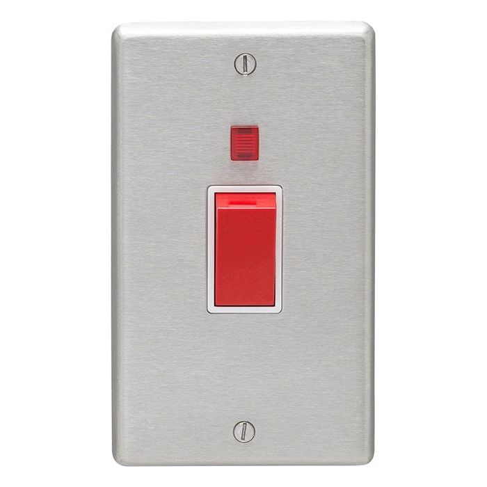 Eurolite Switches Satin Stainless Steel Stainless steel 45Amp Switch With Neon Indicator - Satin Stainless Steel
