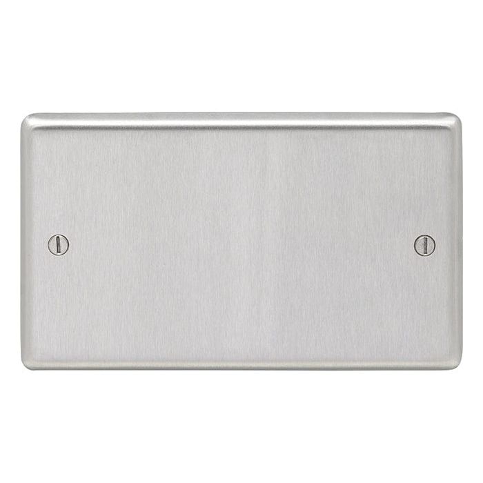 Eurolite Switches Satin Stainless Steel Stainless steel Double Blank Plate - Satin Stainless Steel