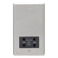 Eurolite Plug Sockets Satin Stainless Steel Stainless steel Shaver Socket - Satin Stainless Steel