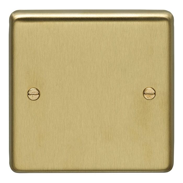 Eurolite Switches Satin Brass Stainless steel Single Blank Plate - Satin Brass