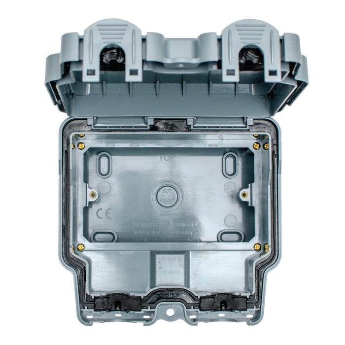 Eurolite Switches Grey Utility 2 Gang Enclosure - Grey