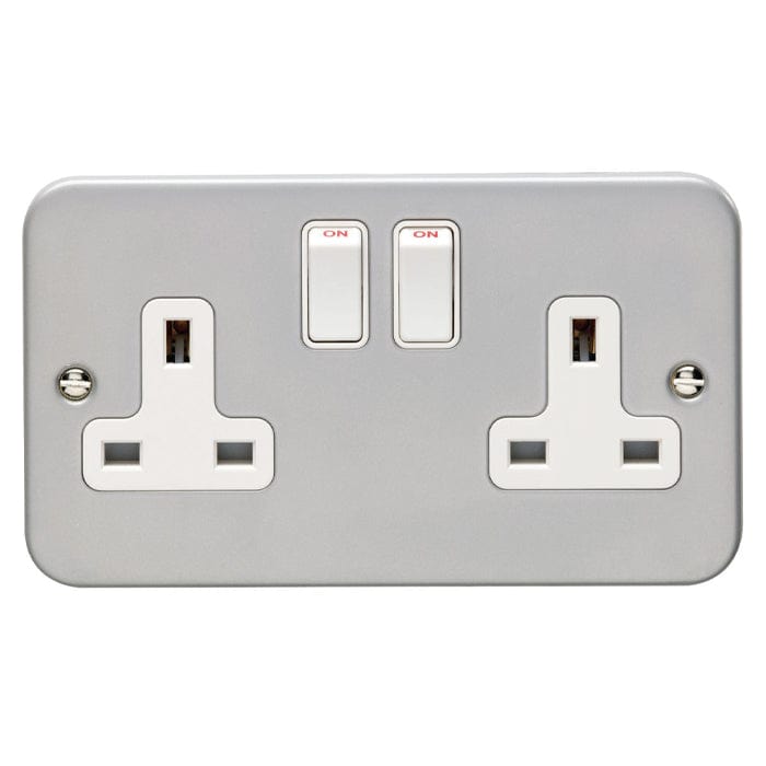 Eurolite Plug Sockets Grey Utility 2 Gang Socket - Grey