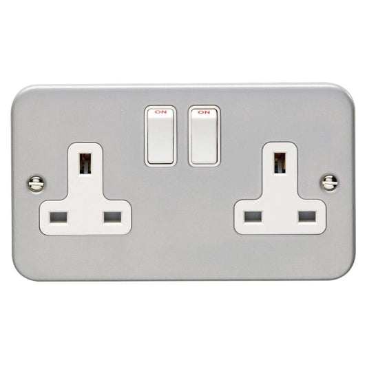 Eurolite Plug Sockets Grey Utility 2 Gang Socket - Grey