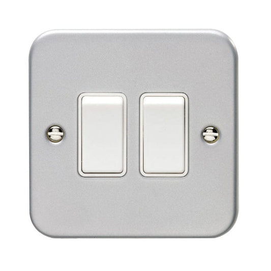 Eurolite Switches Grey Utility 2 Gang Switch - Grey