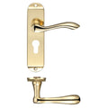 Arundel Lever on Backplate Lever Euro Lock - Short Plate Polished Brass Love Handles uk