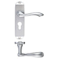Arundel Lever on Backplate Lever Euro Lock - Short Plate Satin Chrome Love Handles uk