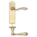 Arundel Lever on Backplate Lever Latch - Short Plate Polished Brass Love Handles uk