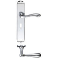 Arundel Lever on Backplate Lever Lock - Long Plate Polished Chrome Love Handles uk