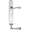 Arundel Lever on Backplate Lever Euro Lock - Long Plate Polished Chrome Love Handles uk