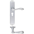 Arundel Lever on Backplate Lever Euro Lock - Long Plate Satin Chrome Love Handles uk