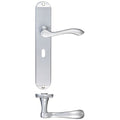 Arundel Lever on Backplate Lever Lock - Long Plate Satin Chrome Love Handles uk