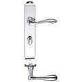 Arundel Lever on Backplate Lever Bathroom - Long Plate Polished Chrome Love Handles uk