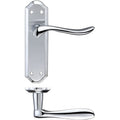 Lincoln Lever on Backplate Lever Latch Polished Chrome Love Handles uk