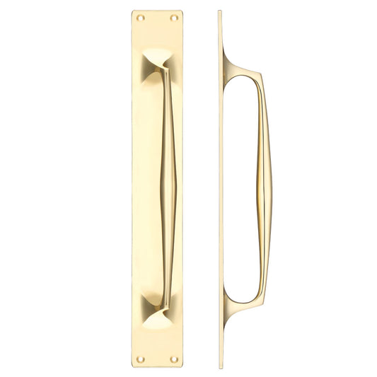 Cast Brass Pull Handle with Backplate