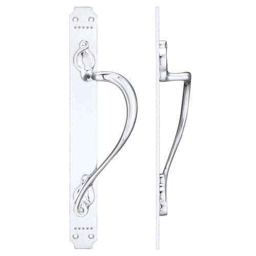 Cast Brass Pull Handle with Art Nouveau Backplate - 377 x 42mm
