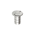 Zoo Hardware Dust Socket for Flush Bolts, measuring 20mm diameter by 38mm height, shown in a polished metallic finish with a circular top and ridged tubular body, designed for flush bolt applications.