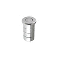 Zoo Hardware Dust Socket for Flush Bolts in chrome finish, measuring 20mm diameter by 25mm height, features a cylindrical design with a flush top and textured sides.