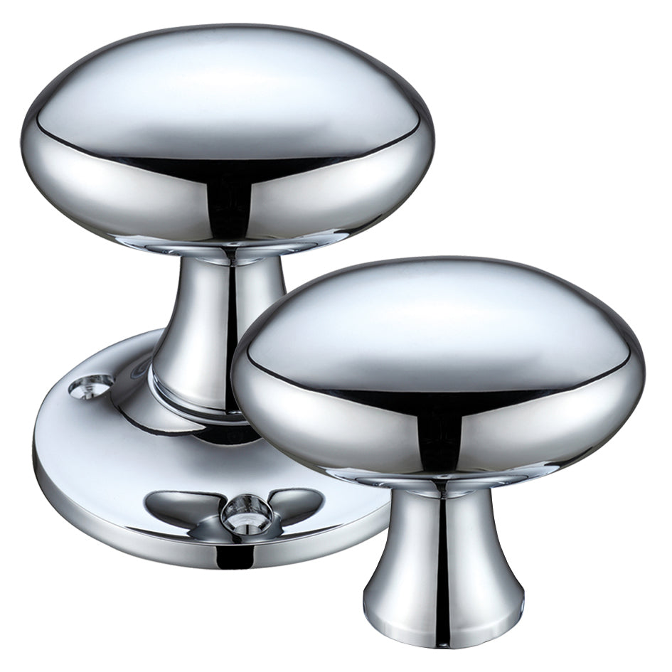 Oval Mortice Knob Furniture - 60mm Rose Diameter