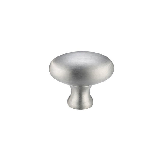 Oval Cupboard Knob 32 × 25mm Satin Chrome Love Handles uk