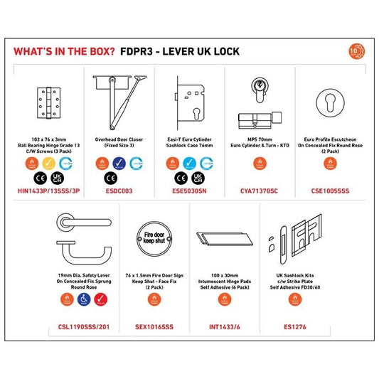 Carlisle Brass Residential Fire Door Pack - Lever UK Lock – view 2