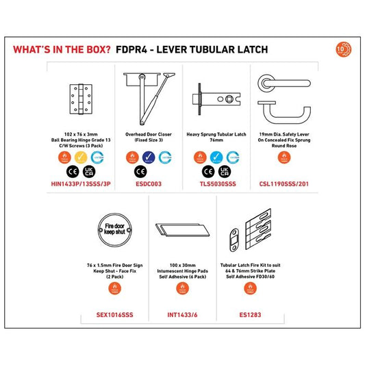 Residential Fire Door Pack - Lever Tubular Latch