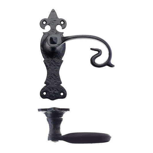 Scroll Lever on Fleur De Lys Backplate – 6"