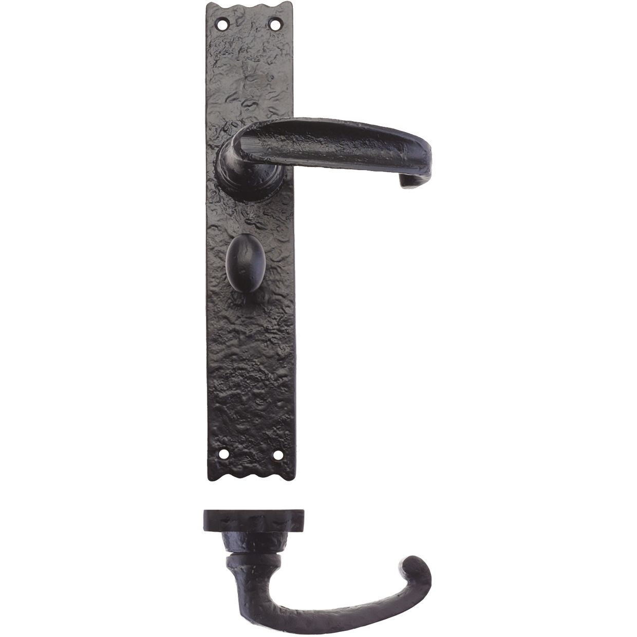 Traditional Lever on Bathroom Long Backplate - 10"