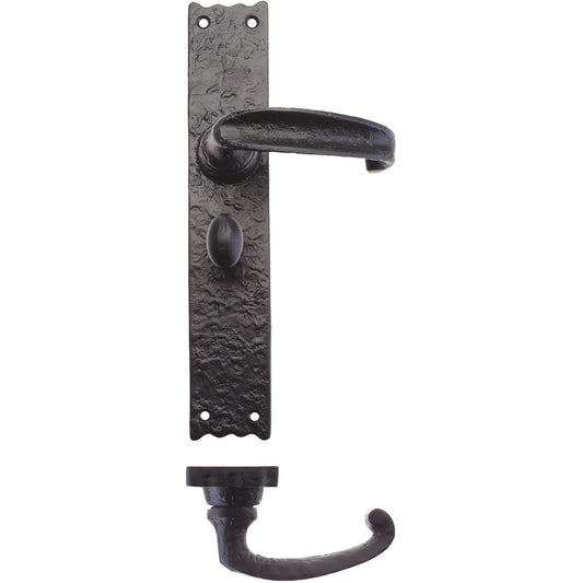 Traditional Lever on Bathroom Long Backplate - 10"