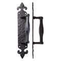 Pull Handle on Fleur De Lys Backplate - 10"