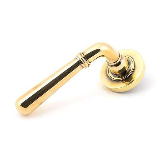 From The Anvil Handles Plain Aged Brass Newbury Lever on Rose Set (Plain) - Unsprung