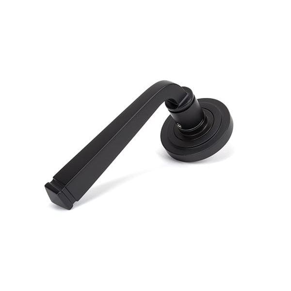 From The Anvil Handles Art Deco Aged Bronze Avon Round Lever on Rose Set (Plain) - Unsprung