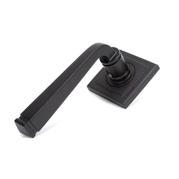 From The Anvil Handles Square Aged Bronze Avon Round Lever on Rose Set (Plain) - Unsprung