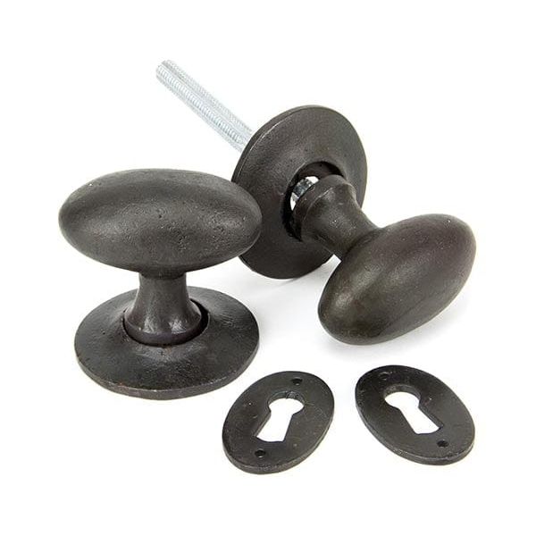 From The Anvil Knobs Oval Beeswax  Mortice/Rim Knob Set