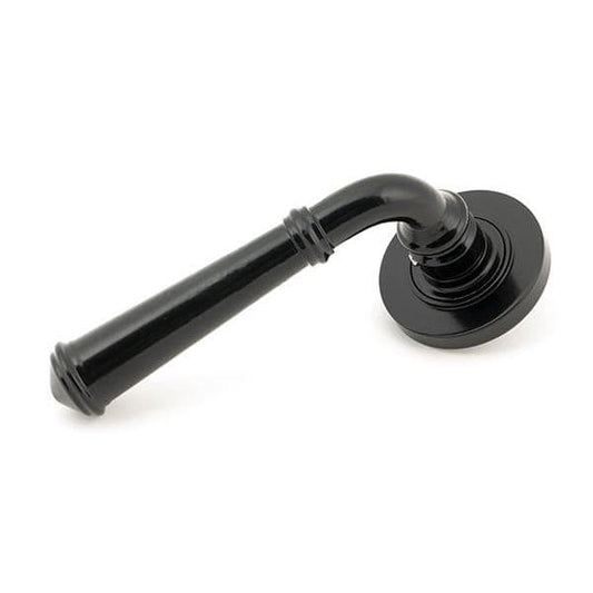 From The Anvil Handles Plain Black Regency Lever on Rose Set