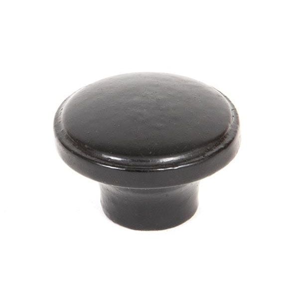 From The Anvil Cupboard Knob Black Black Ribbed Cupboard Knob