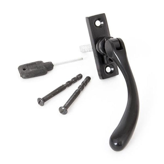 From The Anvil Window Hardware Left Hand Black Slim Peardrop Espag