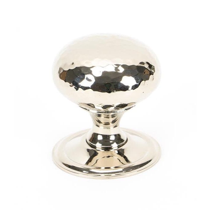 From The Anvil Cupboard Knob Polished Nickel Hammered Mushroom Cupboard Knob 38mm