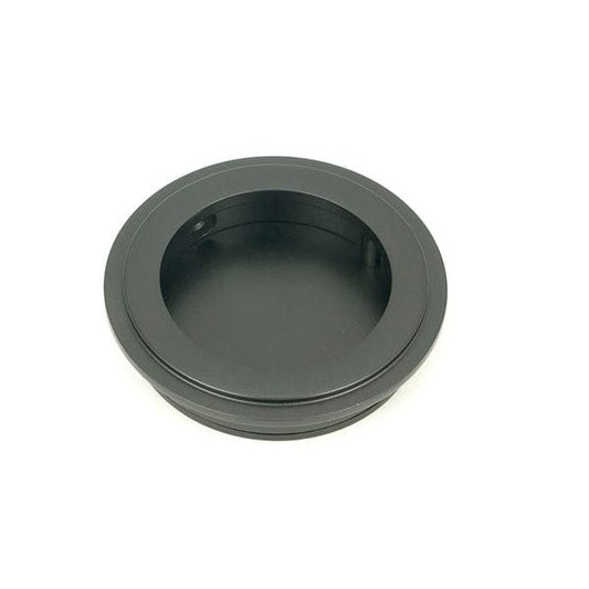 From The Anvil Flush Pull Handles 60mm Matt Black  Art Deco Round Pull
