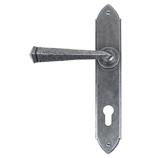 From The Anvil Window Hardware Pewter Pewter Gothic Lever Espag. Lock Set