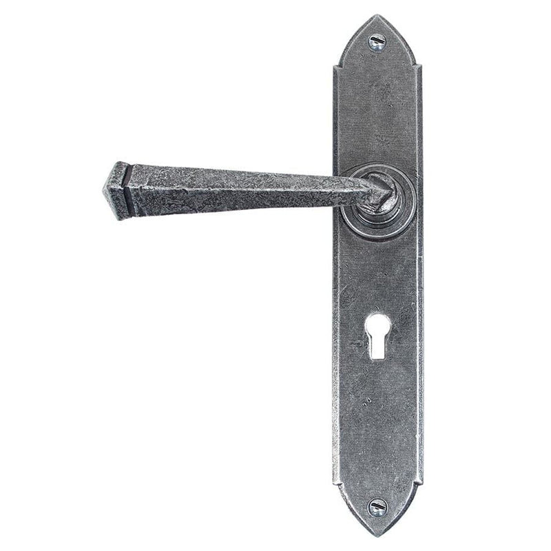 From The Anvil Handles Lock Pewter Gothic Lever Lock Set
