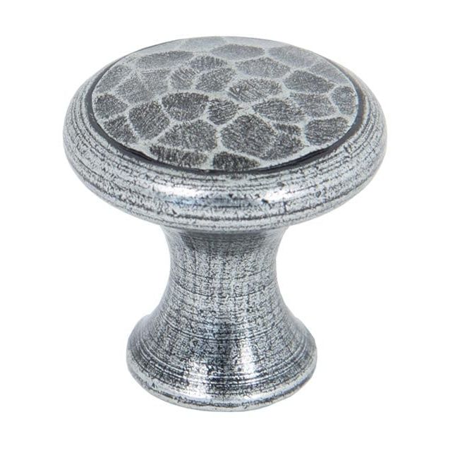 From The Anvil Cupboard Knob Pewter Pewter Hammered Cupboard Knob - Small