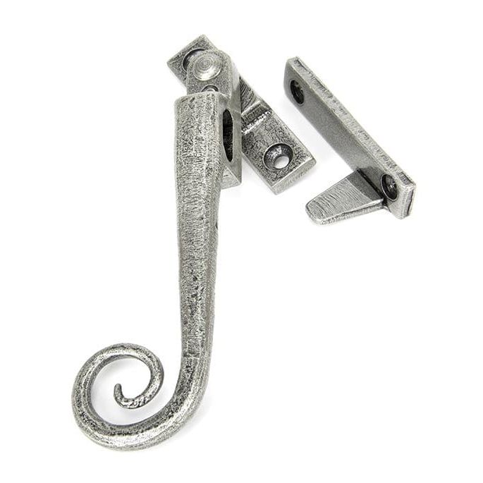From The Anvil Window Hardware Left Hand Pewter Locking Night-Vent Monkeytail Fastener - LH