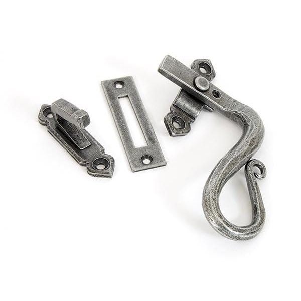 From The Anvil Window Hardware Right Hand Pewter Locking Shepherd's Crook Fastener