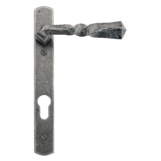 From The Anvil Window Hardware Pewter Pewter Narrow Lever Espag. Lock Set