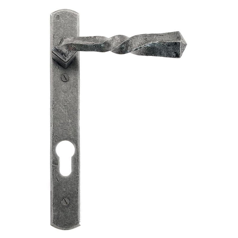 From The Anvil Window Hardware Pewter Pewter Narrow Lever Espag. Lock Set