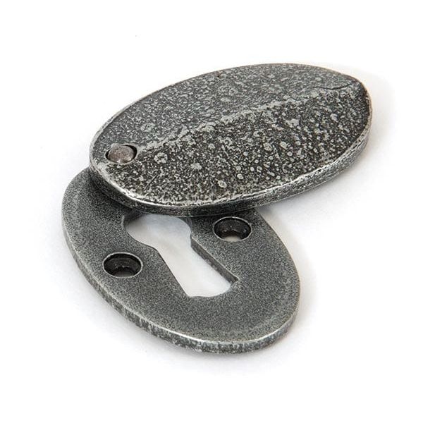 From The Anvil Window Hardware Escucheon and cover Pewter Oval Escutcheon & Cover