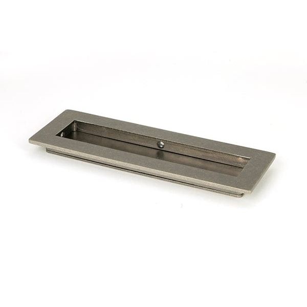 From The Anvil Flush Pull Handles 175mm Pewter  Plain Rectangular Pull