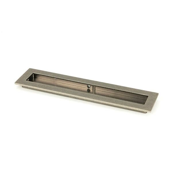 From The Anvil Flush Pull Handles 250mm Pewter  Plain Rectangular Pull