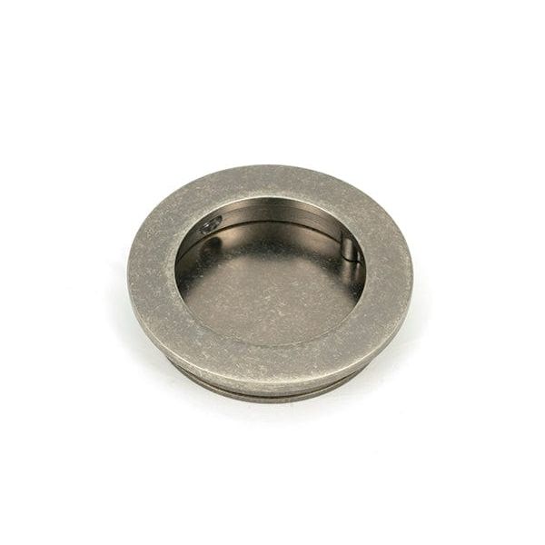From The Anvil Flush Pull Handles 60mm Pewter  Plain Round Pull