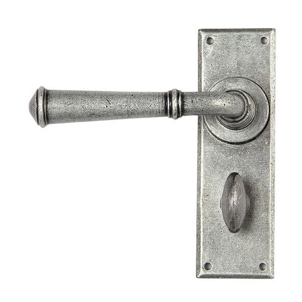 From The Anvil Handles Bathroom Pewter Regency Lever Lock set